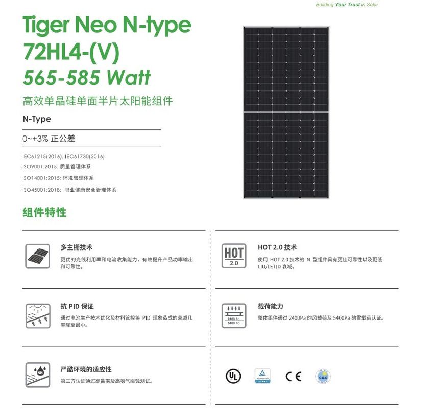 Jinko Solarpanel Qcells 560W 565W 570W 575W 580W Energie-Panel Solarenergie Pv-Panel-Array