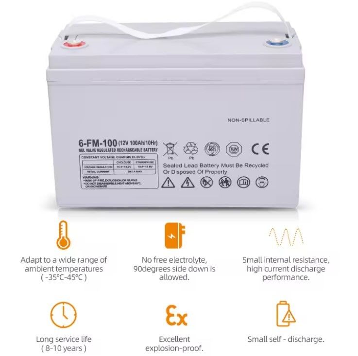 Tiefkreislaufventil reguliert Wiederaufladbar 65ah 75ah 85ah 100ah 150ah 200ah 12 Volt 12v Gel Solar versiegelte Blei-Säure-Batterien